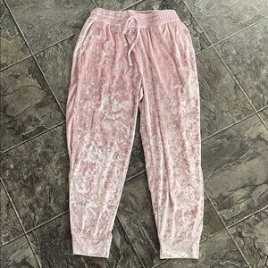 22 FRESH Blush Pink Women’s Velour Jogger Lounge Pants Soft Urban Streetwear